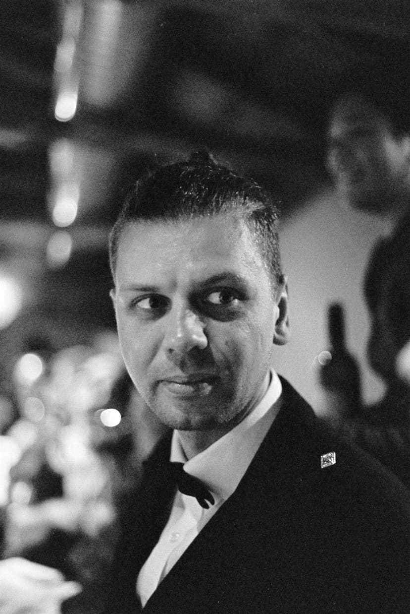 Jonty Knox in traditional Scottish black tie (kilt not pictured)